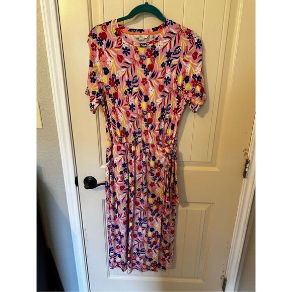 Boden Amanda Jersey Stretchy Midi Floral Print Dress Women Size 10 Regular D0277 - Picture 4 of 13